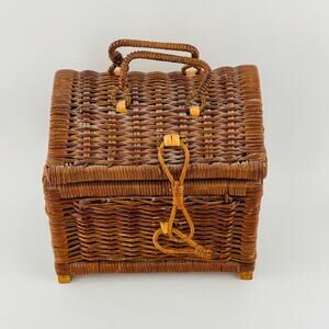 Wicker Basket Chest 6 x 6 x 4”